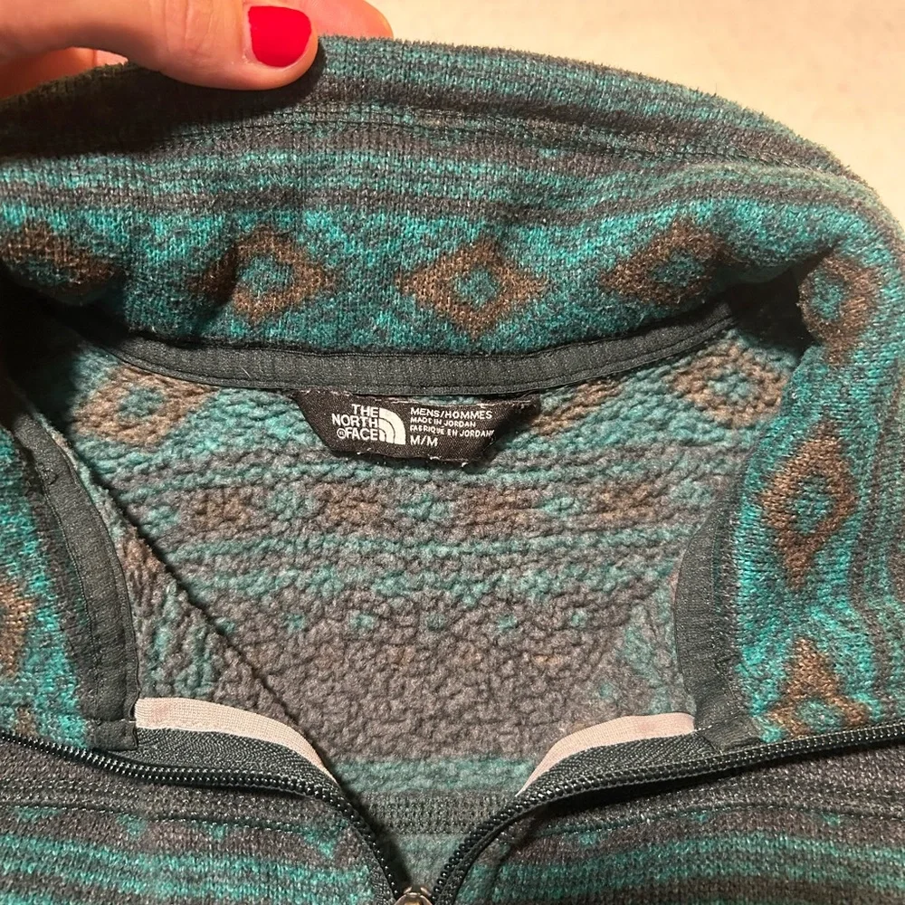 The North Face Mens Spell Out Southwestern Aztec Fiesta Fleece Jacket - Medium - Picture 3 of 4